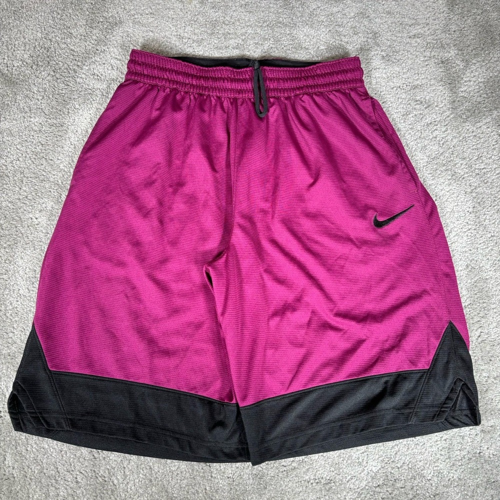 Nike Shorts Mens L Purple Magenta Dri Fit Baggy Logo Athletic Basketball Gym